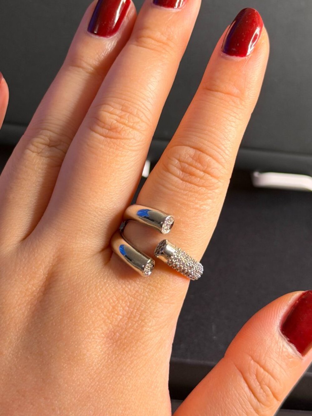 Silver Glam Statement Ring | Dazzling Micro-Pavé Elegant Jewelry